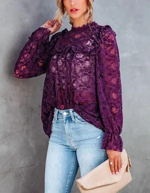 VICI | Rosa Velvet Lace Babydoll Top thumbnail 2