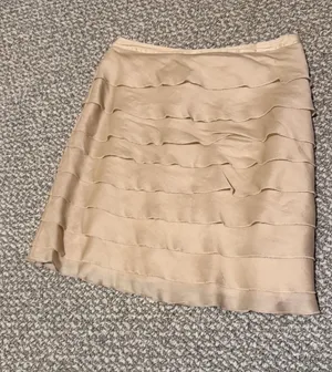 Tiered Satin Mini Skirt in Beige/gold Calvin Klein 4 thumbnail 1