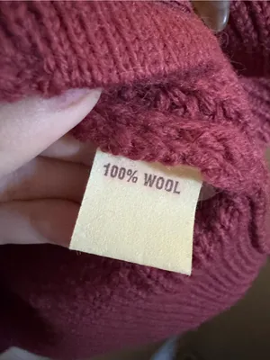 Vintage Chunky Cable-Knit Wool Toggle Sweater Jacket Brick Red NEW Cabincore thumbnail 4