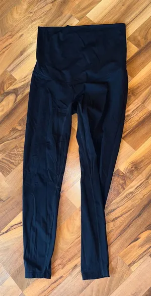 POSHDIVAH Maternity Leggings Women Medium Black Over The Belly‎ Yoga Pregnancy thumbnail 1