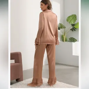 Verdusa Women’s Satin Ruffle Pajamas thumbnail 10