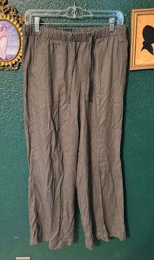 Gap Women’s Green Linen and Rayon Pull On Pants Sz Small thumbnail 1