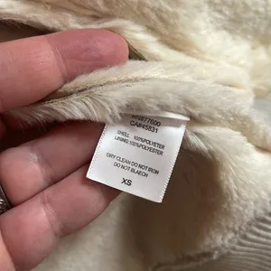 NWOT Chaser Faux Suede Faux Fur Lined Bomber Jacket Cream Size XS thumbnail 11