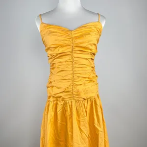 NWOT Farm Rio Gathered Drop Waist Maxi Dress Size L Orange Cotton thumbnail 5