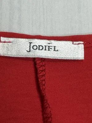 Jodifl Womens Sz M Red V-Neck Short Sleeve Blouse Top Oversized thumbnail 7