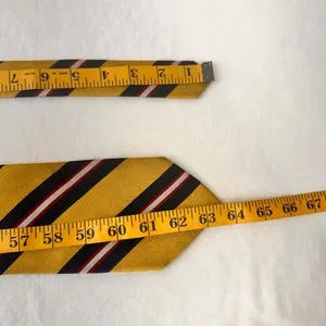 Land's End Mens Silk Tie Yellow Striped Multicolor Vintage Necktie Long Handmade thumbnail 10