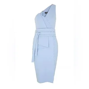 Lavish Alice NWT Origami One-Shoulder Midi Dress in Cornflower Blue 10 thumbnail 6
