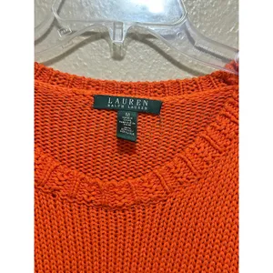 Lauren‎ Ralph Lauren Orange Acrylic Knit Long Sleeve Sweater Top Women's M thumbnail 2