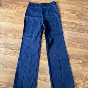 Jonathan Simkhai Midnight Black Front Slit Tailored Pants Small 6 Blue thumbnail 13