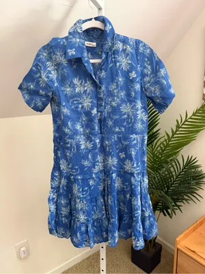 Sandro Pernille Tiered Linen Dress 36 thumbnail 4