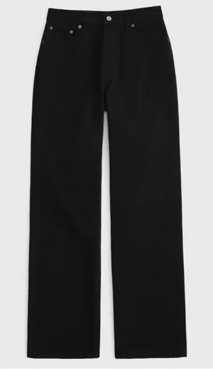 Abercrombie 90s Relaxed Jeans Curve Love Women’s Size 28 6 Black Denim High Rise thumbnail 1