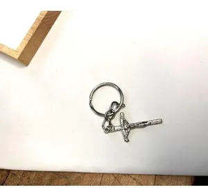 Silver-Tone Crucifix Keychain With Religious Jesus Cross Pendant thumbnail 5