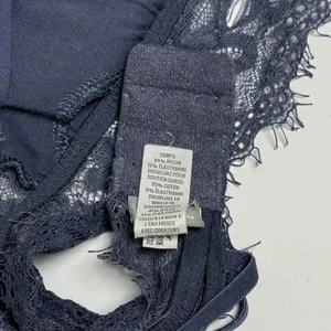 Aerie Navy Blue Lace Bralette Medium Criss Cross Adjustable Straps Coquette thumbnail 3