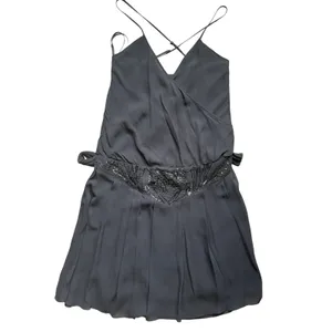 Ted Baker Silk Sequin Beaded Mini Dress Womens M Black Cocktail Old Hollywood thumbnail 3