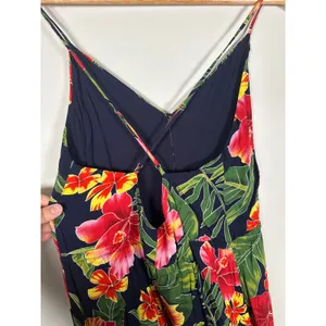 Lulus PURA VIDA NAVY BLUE TROPICAL PRINT BUTTON-UP HIGH-LOW MIDI DRESS‎ Small thumbnail 6