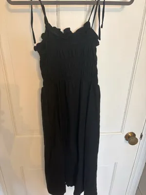 Universal Threads Black Button Front Linen Midi Dress thumbnail 6