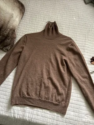 Lello Vtg brown turtleneck 100% wool base layer light sweater med thumbnail 11
