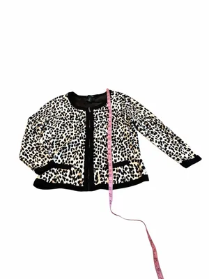 White House | Black Market full zip leopard print cardigan thumbnail 2