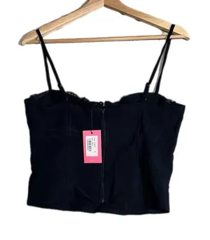 Edikted Womens Blue Detail Lacey Bust Cupped Y2K 90's‎ Corset Top Sz L MSRP $72 thumbnail 1