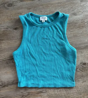 Le lis Blue High neck Tank thumbnail 1