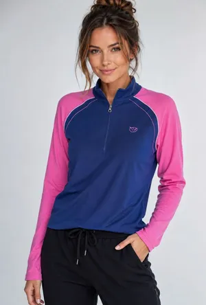 EP NEW YORK LONG SLEEVE MANDARIN COLLAR ZIP POLO SIZE S. Golf thumbnail 1