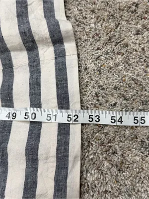 Anthropologie Maeve Linen Blend Striped Maxi Dress 10 Blue White Preppy Nautical thumbnail 9