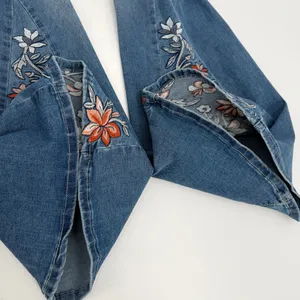 Altar’d State Jeans Womens 26 Blue Denim Flare Embroidered Floral Boho thumbnail 12