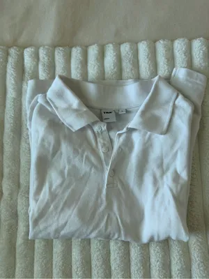 Aritzia TNA Holland White Polo-Style Short Sleeve Top thumbnail 6