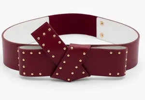 BCBGeneration NWT Wide Studded Bow Belt Red thumbnail 1