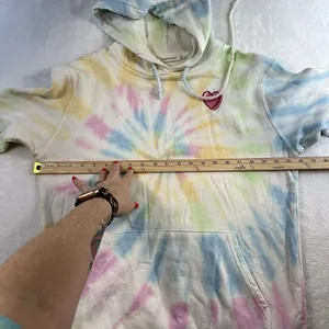 Roller Rabbit S Small Tie Dye Heart Love Hoodie Sweatshirt‎ Embroidered USA Made thumbnail 8