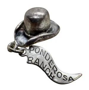 Vintage Sterling Silver Ponderosa Ranch Cowboy Hat Charm Bonanza Western 3.07g thumbnail 1