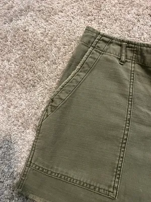 BDG Vintage Y2K Green Cargo Button Up Cut Off Shorts thumbnail 4