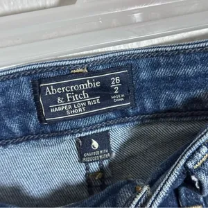 Abercrombie & Fitch Women Denim‎ Blue Cut Off Harper Low Rise Shorts size 2/26 thumbnail 5
