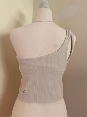 lululemon athletica One-Shoulder Ribbed Tank — Light Gray thumbnail 5