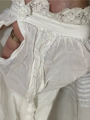 Zadig & Voltaire White Boho Lace-Trim Peasant Blouse thumbnail 5
