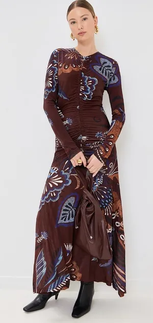 NWT FARM Rio Delicate Garden Long Sleeve Maxi Dress XS thumbnail 1