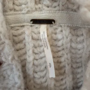 Free People Fluffy Fox Chunky Ribbed Mock Neck Sweater Cream Small OB848217‎ thumbnail 5