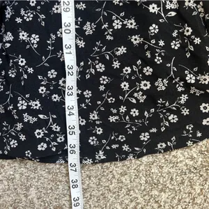 🦋 Black White Floral Mini Dress Stretch Comfy Casual Spring XL XXL thumbnail 4