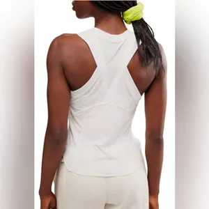 NWT Free People Movement Tempo Silver Lining White Tank size Large, Optic White thumbnail 2