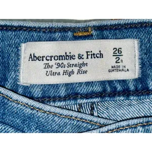 Abercrombie & Fitch The ’90s Straight Ultra High Rise Blue Denim Jeans Size 26 2 thumbnail 3
