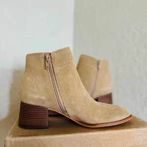 Lucky Brand Lilka Suede Bootie, Block Heel Size‎ 7, Dune Light Brown, NWT thumbnail 8