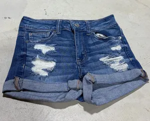 American Eagle hi-rise shortie Distressed Roll-Cuff Women's Denim Shorts 2 thumbnail 1
