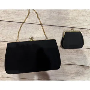 Vintage Black Clutch with gold chain and Coin Purse thumbnail 3