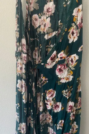 Green Floral Wrap Dress thumbnail 3