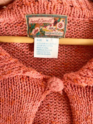 April Cornell Women Knit Cardigan Sweater Button Collar Oversized Boxy M VTG thumbnail 3