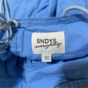 SNDYs Serina Tie Strap Blue Cotton Tank Top XS Summer Festival Going Out thumbnail 2