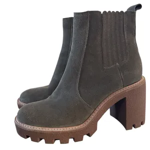 Gianni bini boots Suede leather upper Chunky lug sole Heel size 9 thumbnail 1