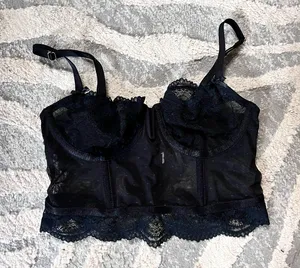 Urban Outfitters Black Lace Corset Bustier Top thumbnail 1