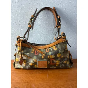 VTG Y2K Dooney & Bourke Bumble Bee Hobo Shoulder Bag Heart Charm Dust Bag thumbnail 2