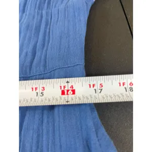 Old Navy Blue Gauze Midi Maxi Dress Boho Peasant Cottagecore Embroidered S thumbnail 15